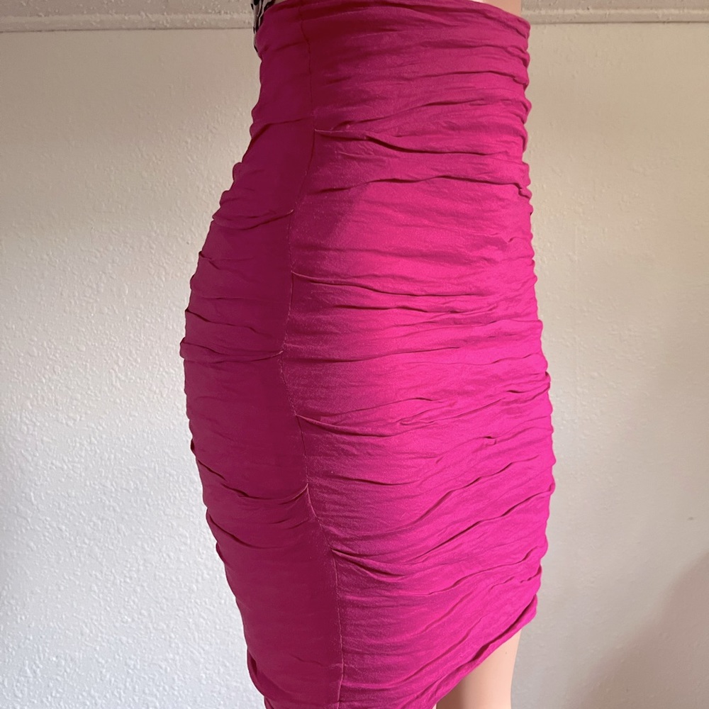 80s vintage hot pink pencil skirt